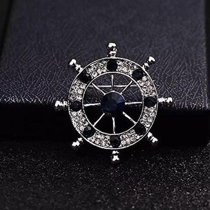 Wild Anchor Brooch Diamond Suit Collar Flower Brooch Accessories Male Navy Wind Rudder Pin Badge Buckle - WORLD TIME VISITS