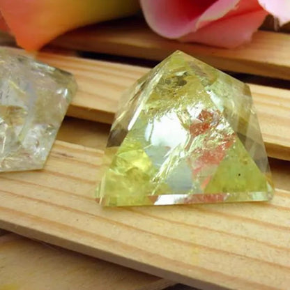 40mm Citrine crystal quartz Pyramid stones and crystals obelisk point Chakra Gemstone Healing Reiki