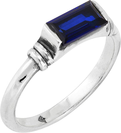 'Mediterranean Blue' Sterling Silver Lab-Created Sapphire Ring - WORLD TIME VISITS