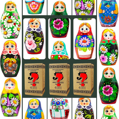 Wooden Russian Matryoshka Lot of 3 Random Sets by 5 Figures