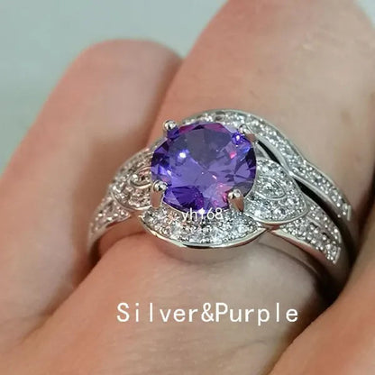 Women's Fashion  White Topaz Bridal Wedding Rings 18K Yellow Gold Filled&925 Silver Filled&14K Rose Gold Filled   Female Engagement Jewelry