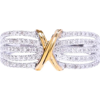 Fashion Jewelry for Women Rings Luxury 925 Sterling Silver Full Diamond Ring Romantic Bride Wedding Engagement Party Band White Sapphire Jewelry Anniversary Gift