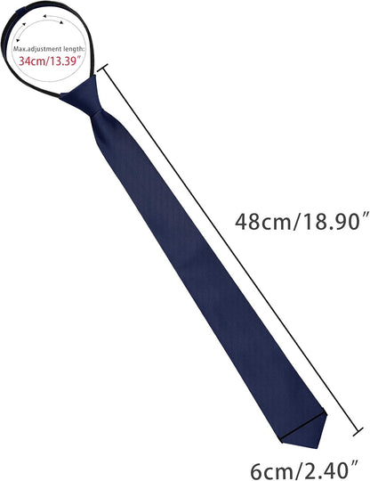Men'S Skinny Pretied Solid Color Zipper Ties Neck Adjustable Strap Wedding Groom Tie