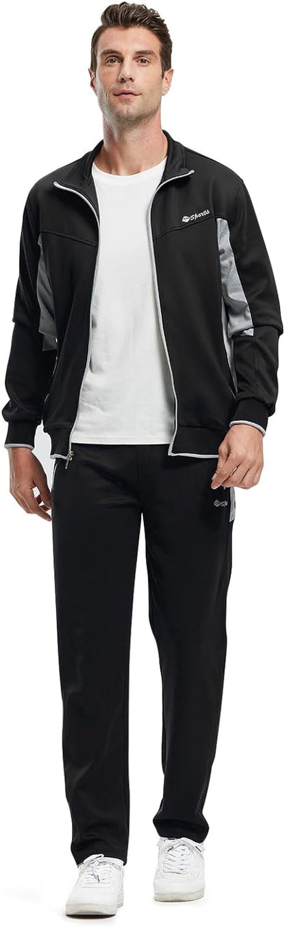 Men'S Tracksuit Sweatsuits 2 Piece Set Athletic Jogging Gym Activewear Sweat Track Suits Sets