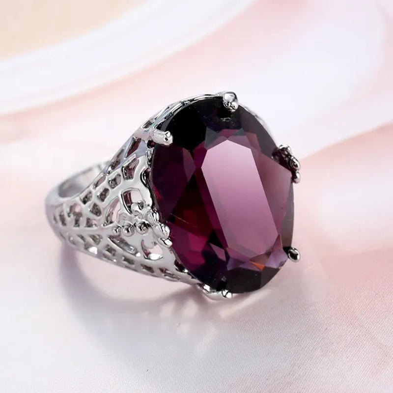 Color Changing Alexandrite 925 Solid Sterling Silver Art Deco Ring Sz 6-10