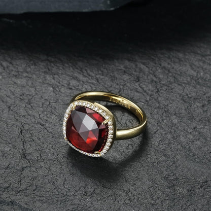 Natural Gemstone Women'S Ring - 14K Gold/Rhodium Plated Genuine Gemstone Women Ring, 0.47"/12Mm Natural Birthstone Rings Jewelry Gifts for Valentine'S Day, Mother'S Day, Birthday Jewelry Gifts