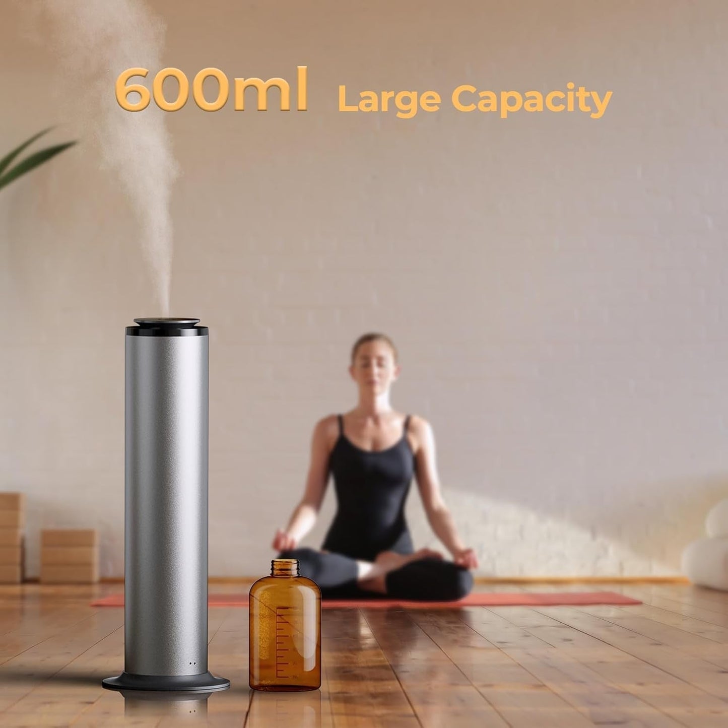 2800 Sq.Ft Floor Standing Waterless Diffuser, 600Ml Scent Air Machine for Home Hotel Scent Diffuser Cold Air Essential Oil Diffuser for Large Room Office, APP and Remote Control (Silver Grey)