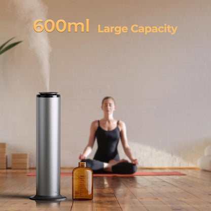 2800 Sq.Ft Floor Standing Waterless Diffuser, 600Ml Scent Air Machine for Home Hotel Scent Diffuser Cold Air Essential Oil Diffuser for Large Room Office, APP and Remote Control (Silver Grey)