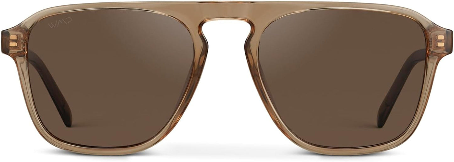 Polarized Modern Aviator One-Bridge Square Mens Sunglasses