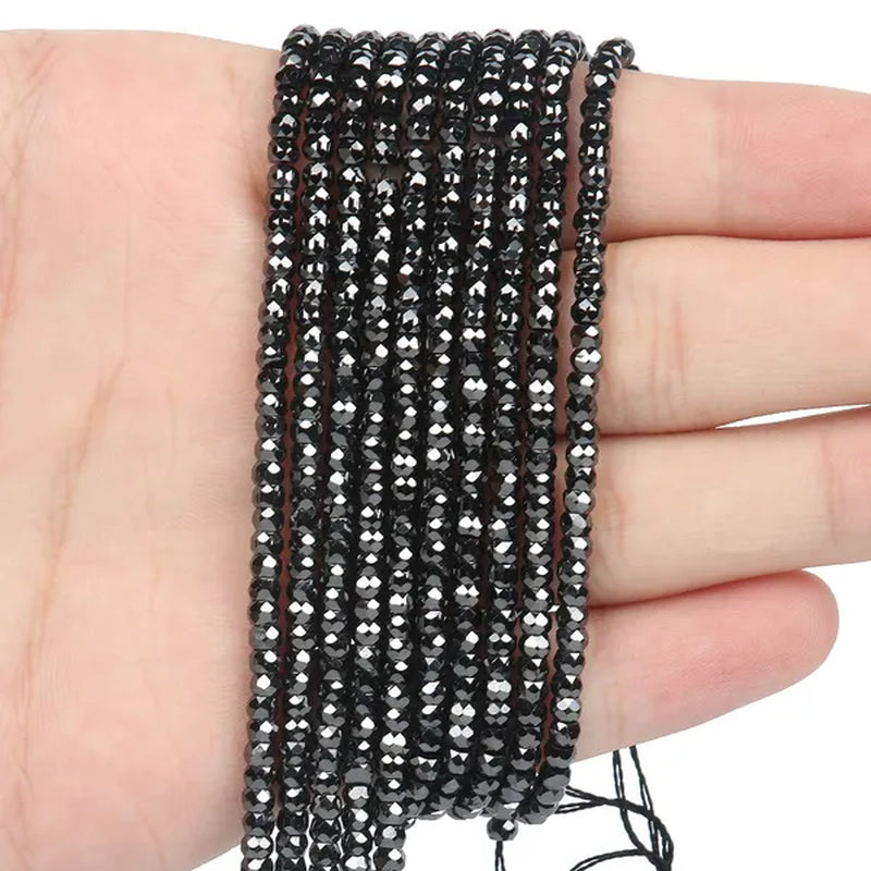 Multicolored 3X2Mm Shiny Faceted Natural Cubic Zirconia Stone Beads Abacus Tiny Beads Loose Spacer Beads for Jewelry Making DIY Slim Bracelet Women