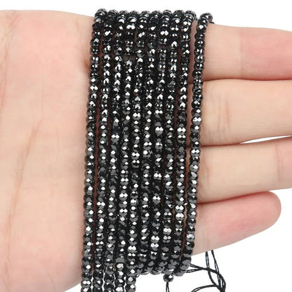 Multicolored 3X2Mm Shiny Faceted Natural Cubic Zirconia Stone Beads Abacus Tiny Beads Loose Spacer Beads for Jewelry Making DIY Slim Bracelet Women