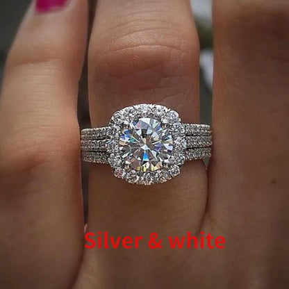 Women Wedding Diamond Ring 18K Gold Micro Pave Diamond Rings for Engagement Ring Jewelry