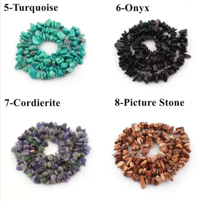 Natural Stone 5-8MM Irregular Shape Freeform Chip Bead Pink Quartz Amethysts Agates Lapis Lazuli for Jewelry Making DIY Bracelet16"