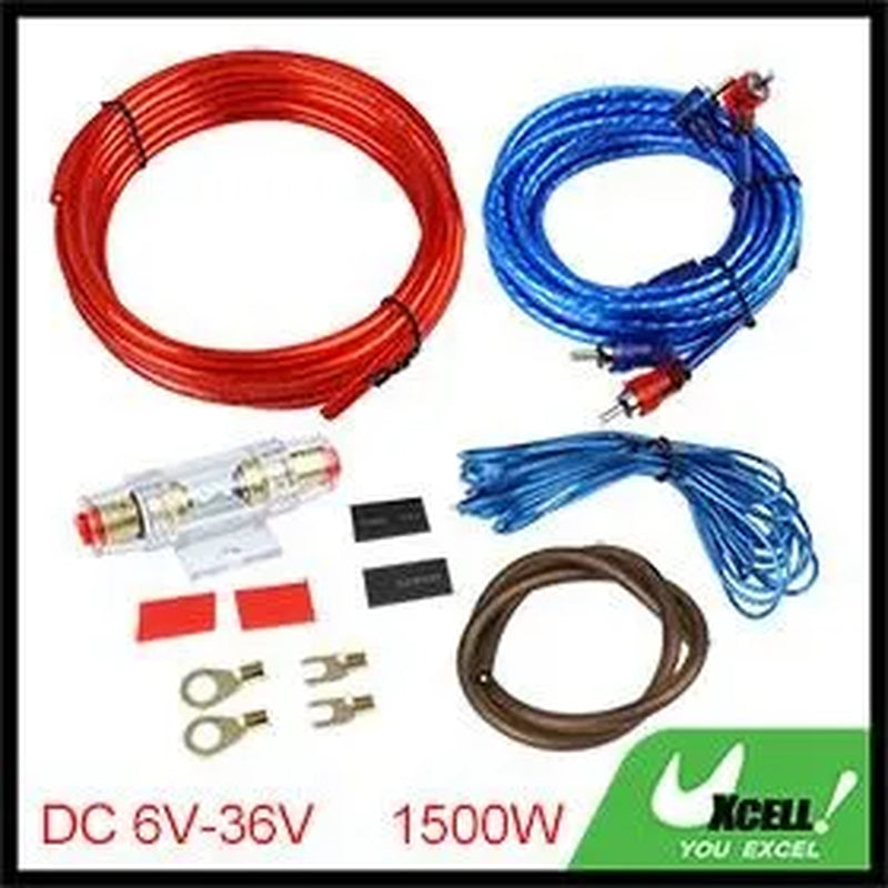Universal Car Amplifier Wiring Kit Audio Subwoofer RCA Power Cable Fuse Set