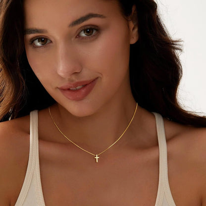 Cross Necklace for Women Girls, Dainty 14K Gold Silver Plated Cross Choker Pendant Jewelry Non Tarnish Waterproof Trendy Cute Simple Small Necklace Easter Christian Baptism Religious Faith Jewelry Gifts - WORLD TIME VISITS