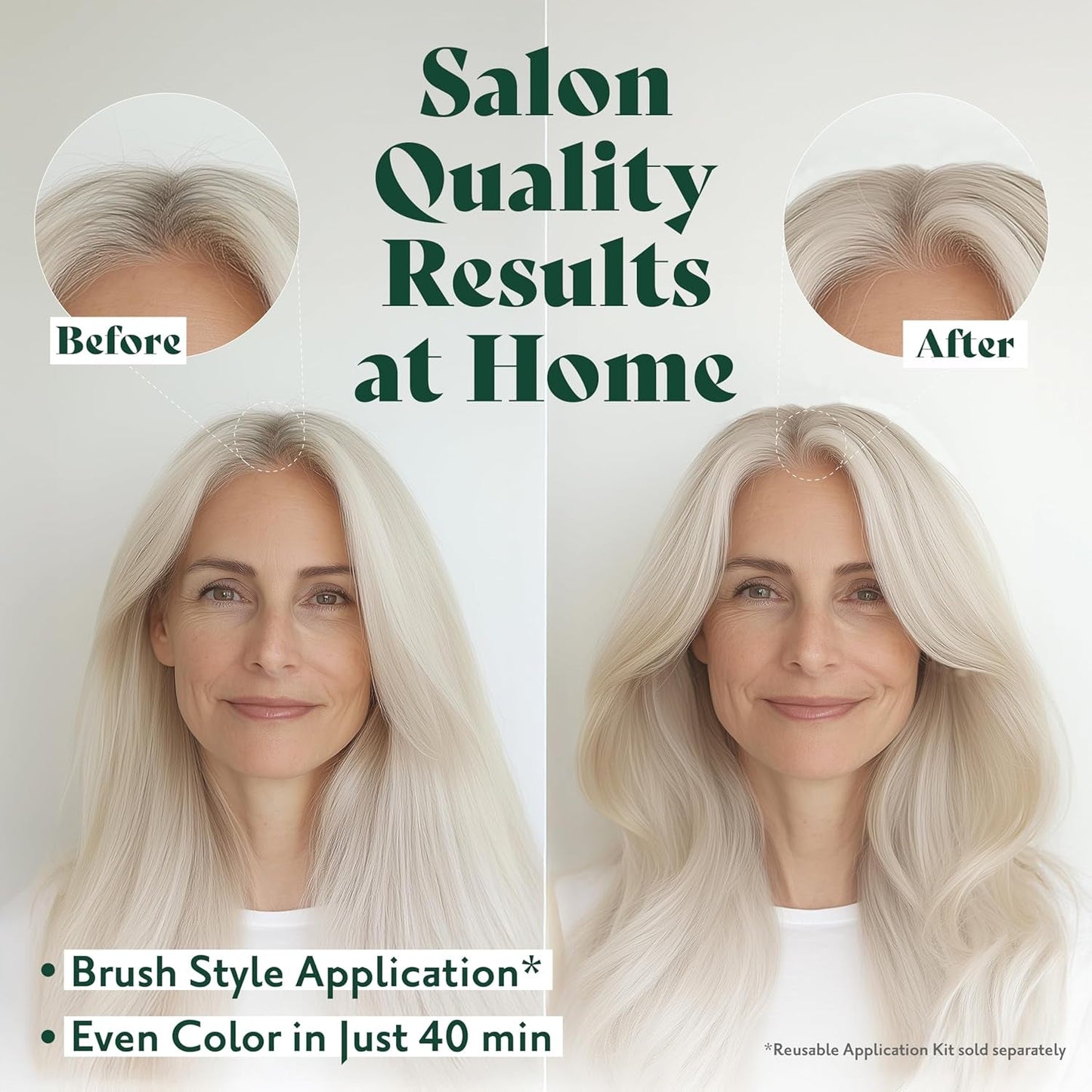Permanent Hair Dye for Women - 10N Platinum Blonde - for up to 100% Gray Coverage of Resistant Gray Hair - Ammonia-Free, Alcohol-Free & Vegan - Salon Influenced Hair Color 5.75 Fl Oz