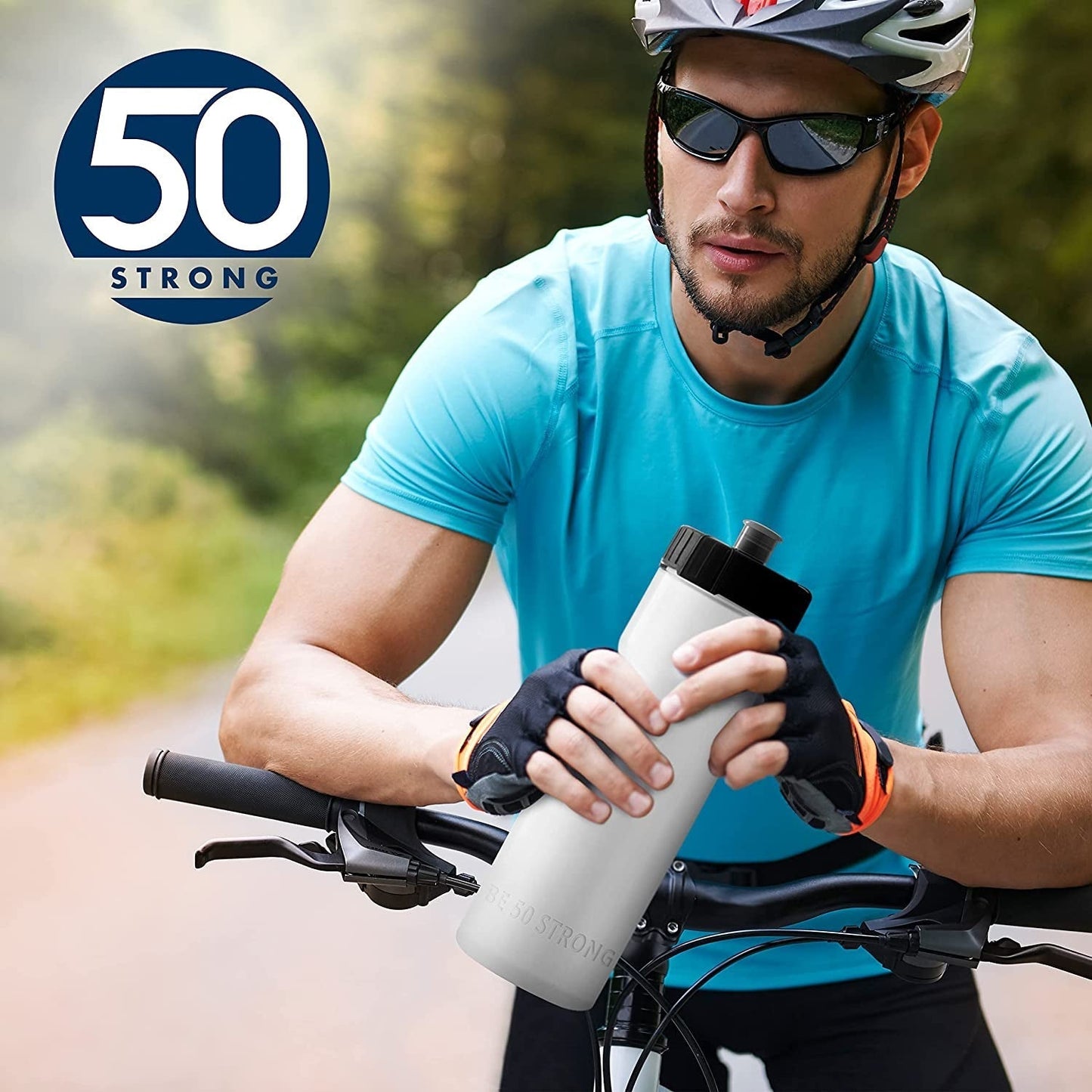 Sports Water Bottles – Reusable 22 Oz Bpa-Free Plastic Bottles with Pull Top Cap – Made in USA – Top Rack Dishwasher Safe – Fits Most Bike Cages Brand