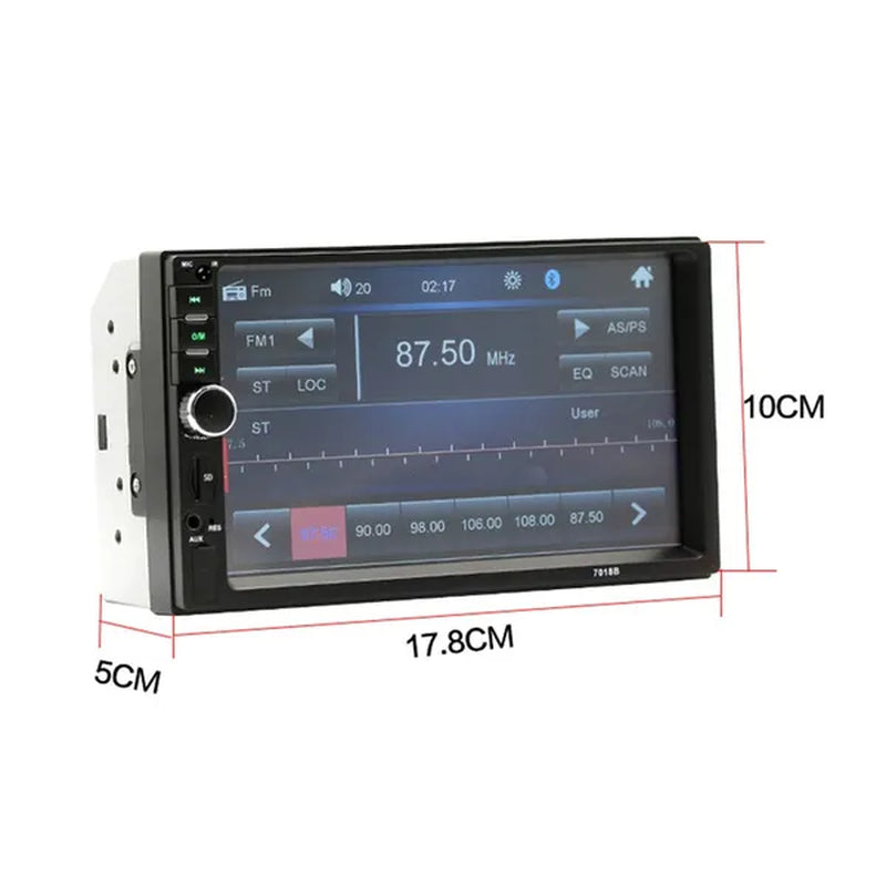 Amprime 2 Din Car Radio 7" LCD Touch Screen Autoradio 7018B Multimedia Player Bluetooth Car Stereo Radio Support Mirror-Link Rear View Camera - WORLD TIME VISITS