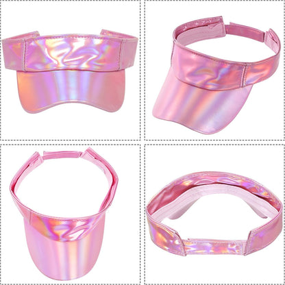 1 Piece of Sport Wear Athletic Visor Sun Sports Visor Hat Laser Visor Adjustable Cap for Women and Men (One Size)