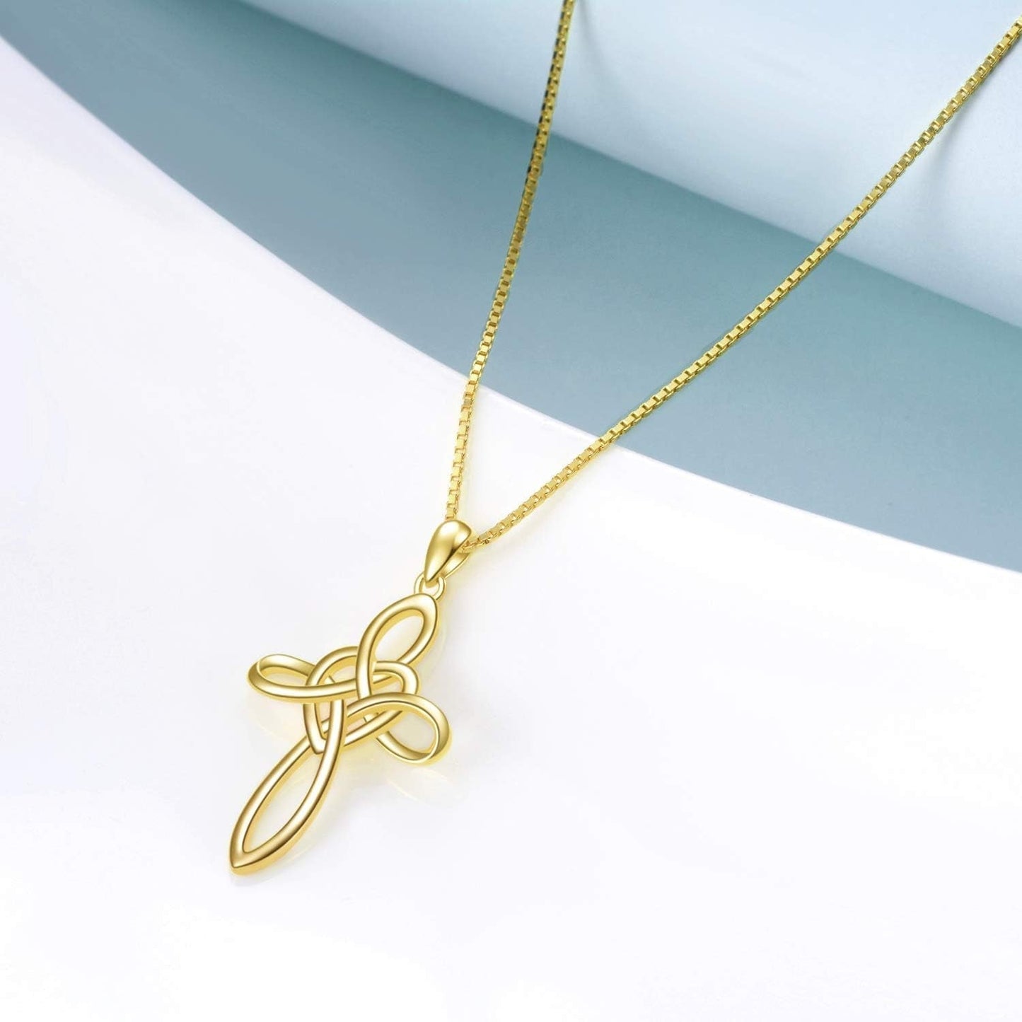 Celtic Knot Cross Necklace Sterling Silver Infinity Love Heart Pendant Necklace