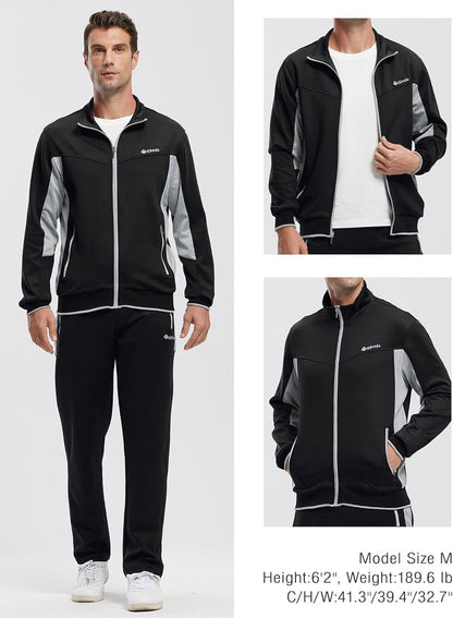 Men'S Tracksuit Sweatsuits 2 Piece Set Athletic Jogging Gym Activewear Sweat Track Suits Sets