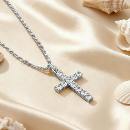 Cross Necklace for Women, 14K Gold Silver Plated Pendant Necklace, Diamond Cross Pendant Necklaces, 2 PCS Gold Silver Cross Necklaces Cute Trendy Gold Faith Cross Jewelry Gifts for Women
