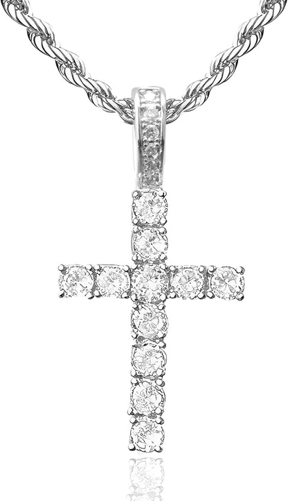 Cross Necklace for Women, 14K Gold Silver Plated Pendant Necklace, Diamond Cross Pendant Necklaces, 2 PCS Gold Silver Cross Necklaces Cute Trendy Gold Faith Cross Jewelry Gifts for Women - WORLD TIME VISITS