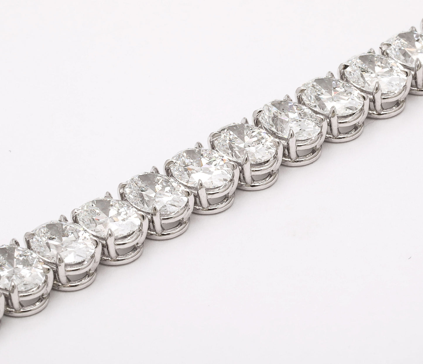 27.61 Carat GIA Certified Oval Diamond Platinum Tennis Bracelet
