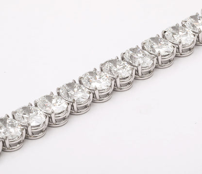 27.61 Carat GIA Certified Oval Diamond Platinum Tennis Bracelet