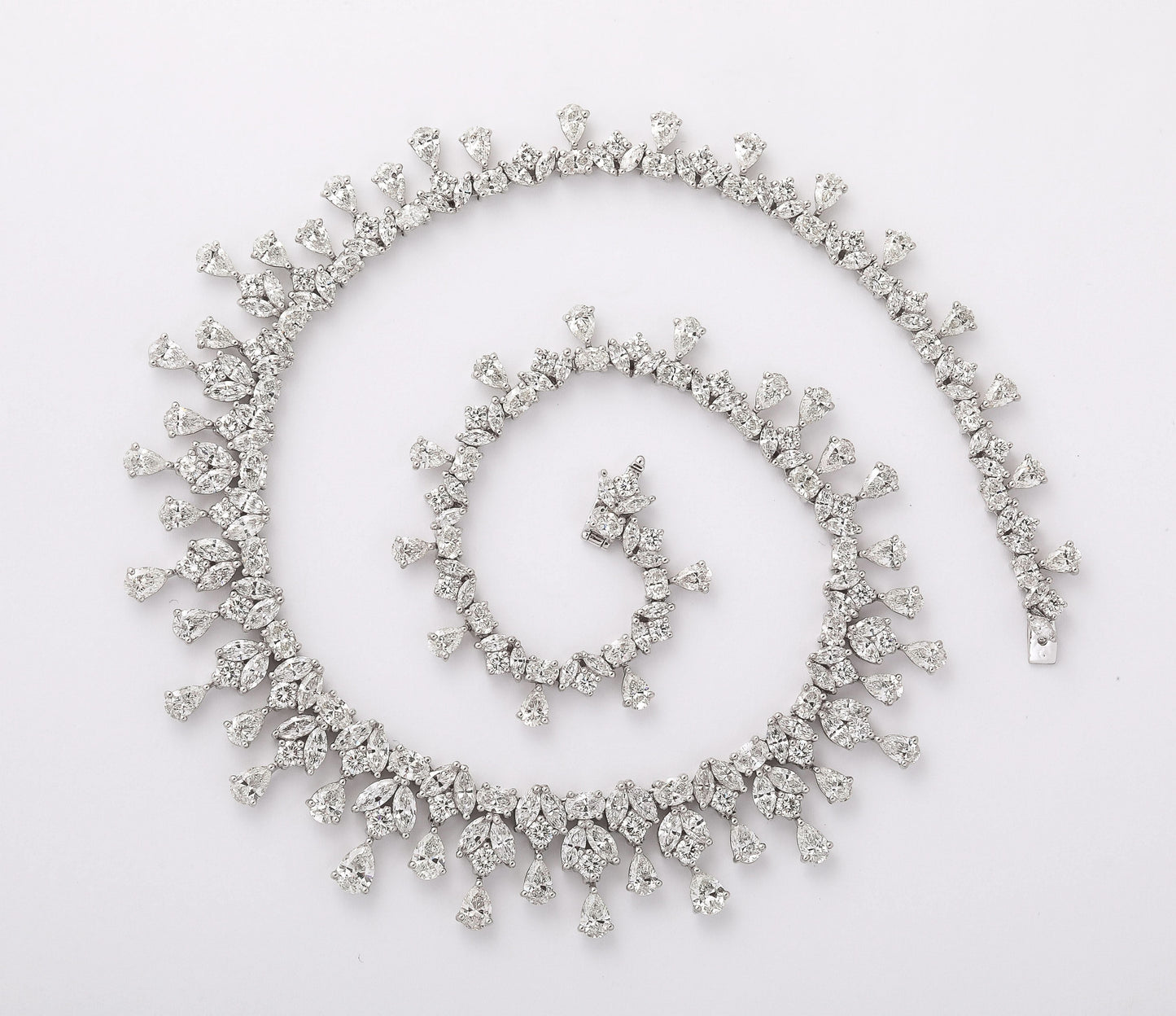 Diamond Scene 45.73ct Multi-Shape Diamond Platinum Choker Statement Necklace