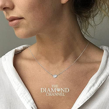 Certified NATURAL Diamond 14 Karat Solid Gold Bezel Set Diamond Necklace, Diamond Necklace for Women, 14 Karat Solid Gold Diamond Necklace