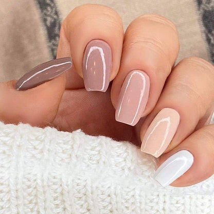 Gel Nail Polish Kit - 6 Colors Classic Nudes Series Natural Skin Tone, Trendy Pigmented Daily Nail Gel Shades Nail Art at All Seasons