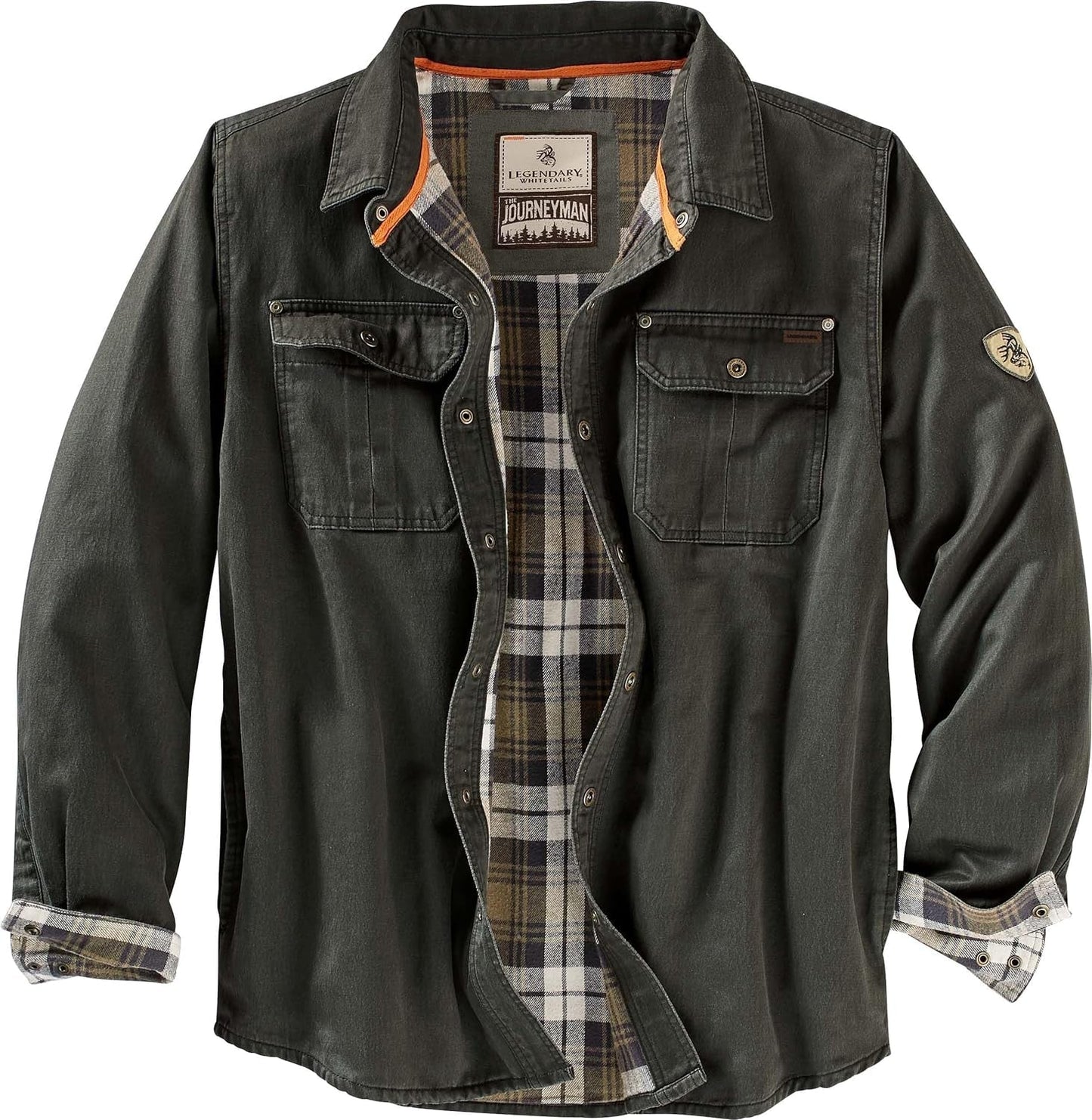 Journeyman Shirt Jacket Flannel Lined Shacket for Men Water-Resistant Coat Rugged Fall Clothing