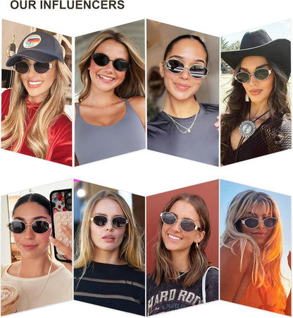 Retro Oval Sunglasses for Women Trendy Sun Glasses Classic Shades UV400 Protection SJ1217