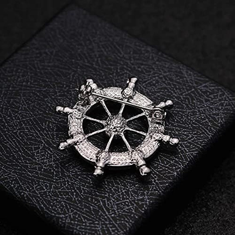 Wild Anchor Brooch Diamond Suit Collar Flower Brooch Accessories Male Navy Wind Rudder Pin Badge Buckle