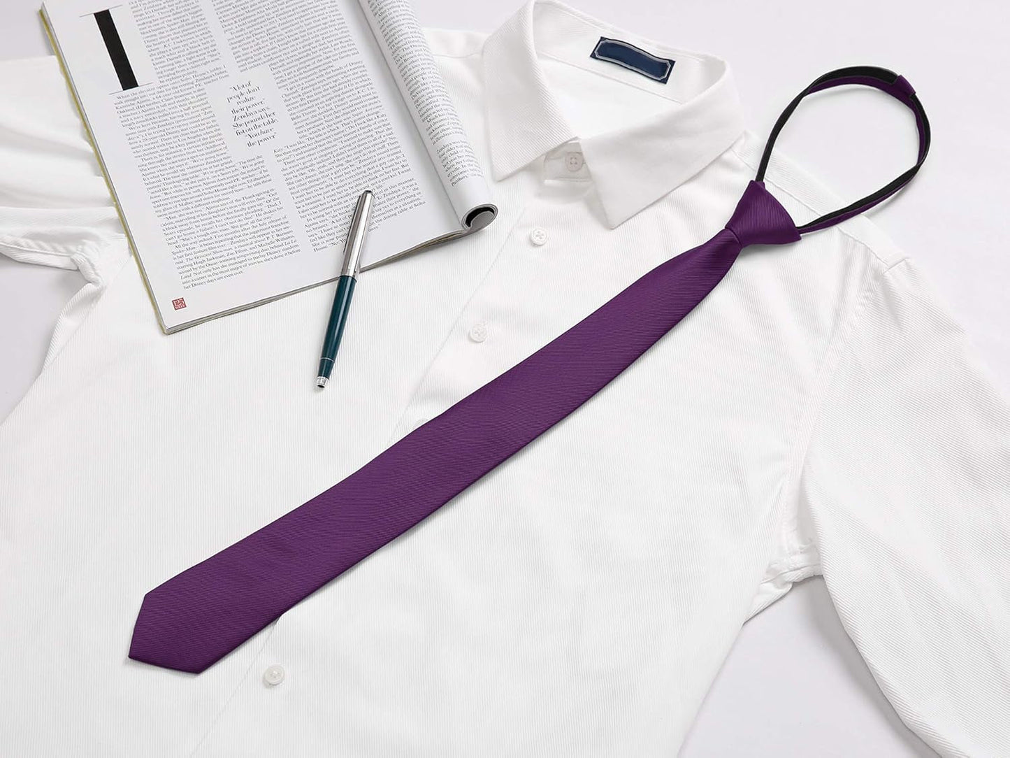 Men'S Skinny Pretied Solid Color Zipper Ties Neck Adjustable Strap Wedding Groom Tie