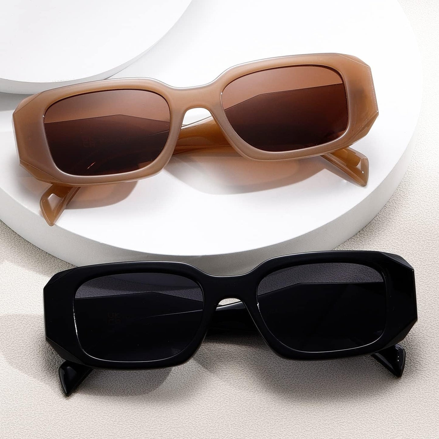 Rectangle Sunglasses for Women Men Trendy Retro Trendy Sun Glasses 90’S Vintage Square Frame K1307