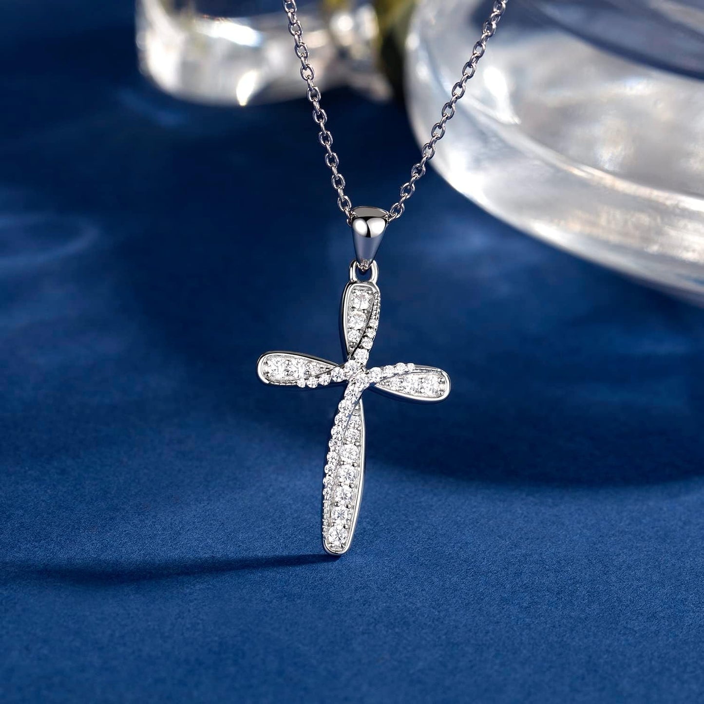 Necklaces for Women 925 Sterling Silver Heart Necklaces -  Infinity Love Platinum Plated Diamond Pendant 18", Silver, Cubic Zirconia