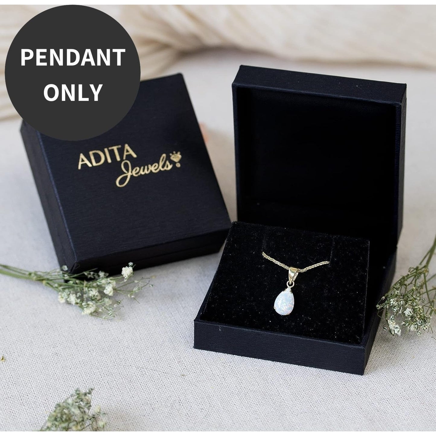14K Gold Opal Pendant for Women - Gold Pendant -Teardrop Pendant - Gold Dainty Pendant - Solid Gold Pendant - Dainty Gold Pendant - Wedding Pendant for Brides - Opal Jewelry