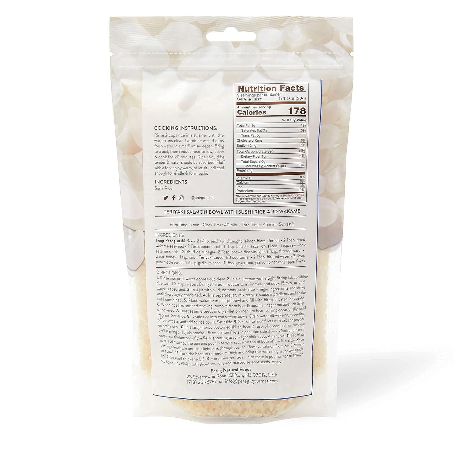 Sushi Rice (16 Oz) - White Sticky Short Grain - Vegan, Non-Gmo, Made in USA - Sushi, Rice Ball, and Everyday Japanese Dishes - Resealable Packaging