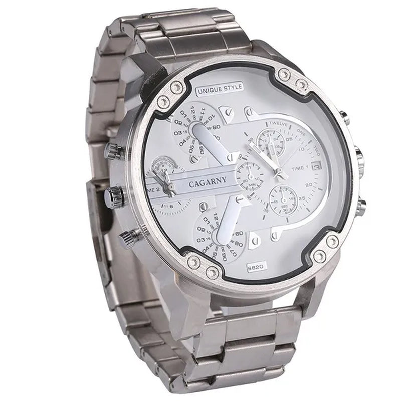 CAGARNY Brand Design Watch Man Fashion Luxury Gold Steel Bracelet Strap Quartz Wristwatches Business Male Gifts Watches NATATE