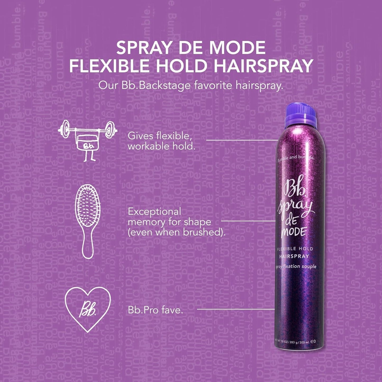 . Spray De Mode Flexible Hold Hairspray | Flexible, Brushable Hold + Workability | Curly, Wavy, Straight