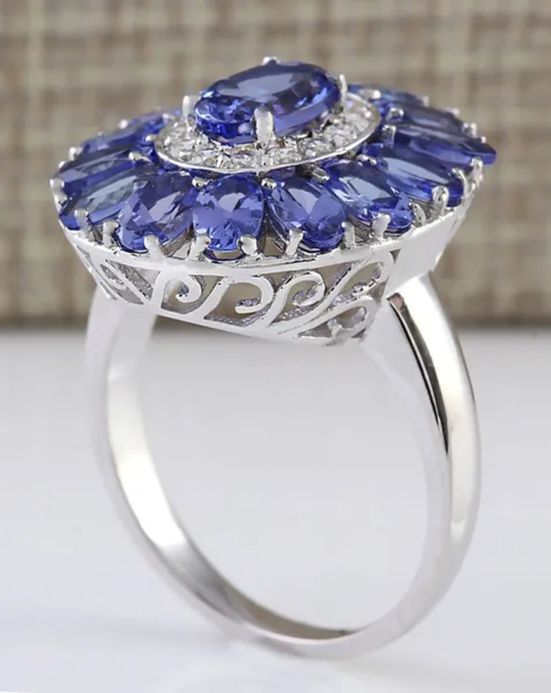 925 Sterling Silver 4.7CT Tanzanite Ring Gifts