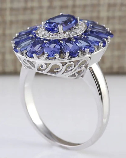 925 Sterling Silver 4.7CT Tanzanite Ring Gifts