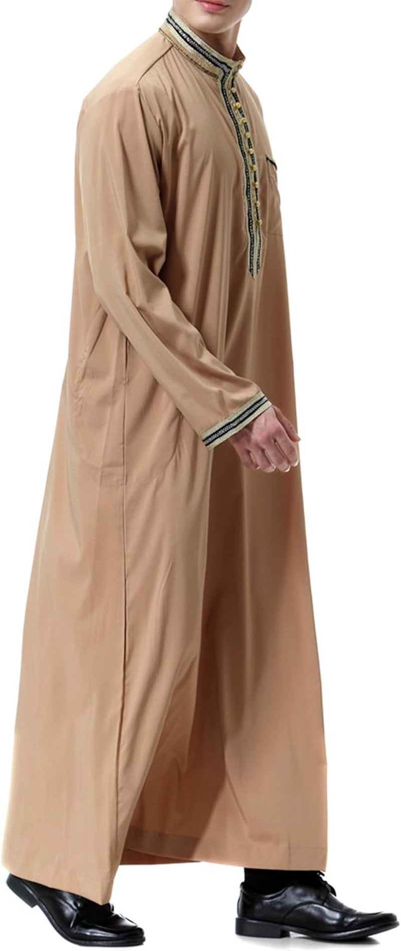 Islamic Mens Clothing Kaftan Maxi-Muslim Male Shirt Long Sleeve Abaya Dubai Cotton…