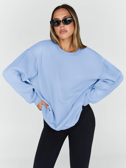 Sweatshirts for Women Hoodies Oversized Crewneck Tops Sweaters Comfy Fall Winter Outfits Clothes 2025 Fashion - WORLD TIME VISITS