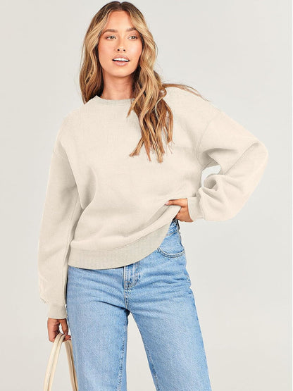Women'S Sweatshirts Hoodies Crewneck Oversized Fleece Pullover Sweaters Cute Top Y2K Teen Girls Preppy Clothes 2024
