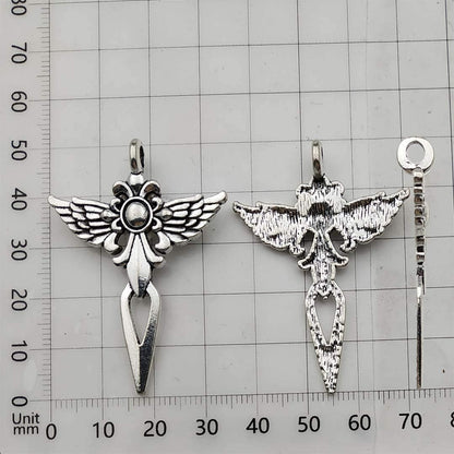 100G Big Cross Pendants Collection - Antique Bronze Silver Sword Holy Angel Jesus Peace Cross Crucifix Metal Charms for Jewelry Making DIY Findings (HM23)