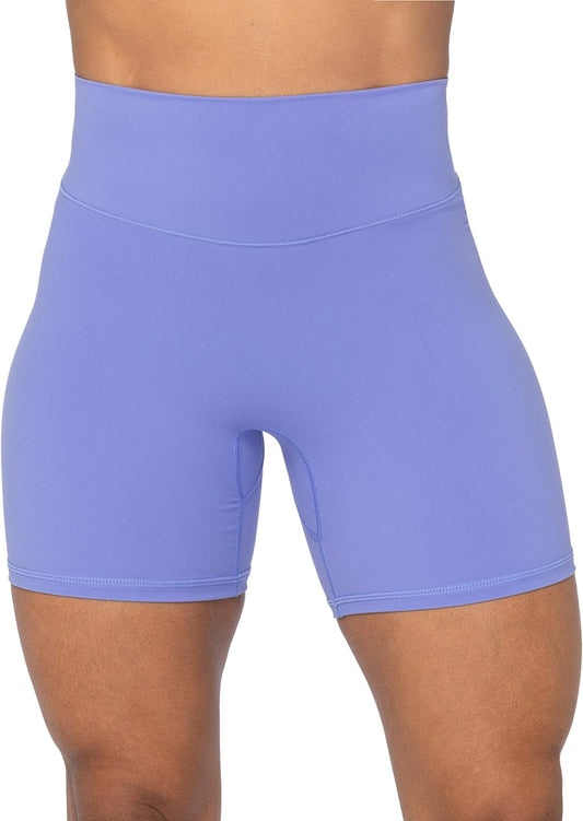 Sunzel No Front Seam High Waist Biker Shorts for Women, Squat Proof Yoga Workout Gym Bike Shorts - WORLD TIME VISITS