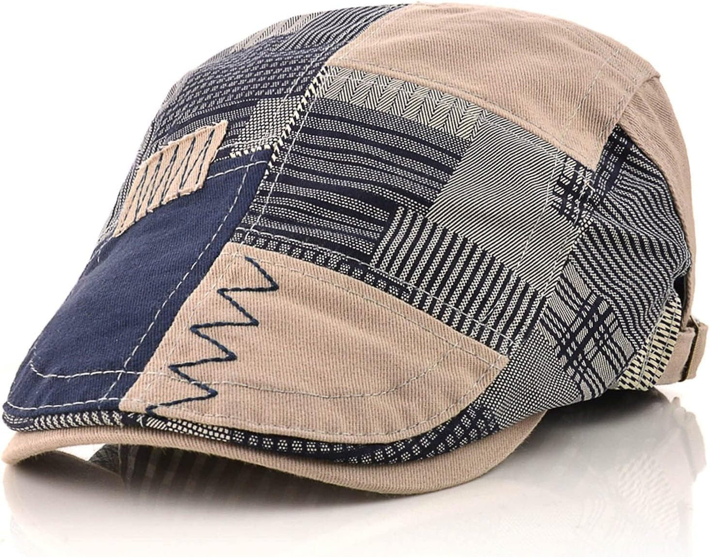 Men'S Beret Hat Cotton Buckle Adjustable Newsboy Hats Cabbie Gatsby Cap